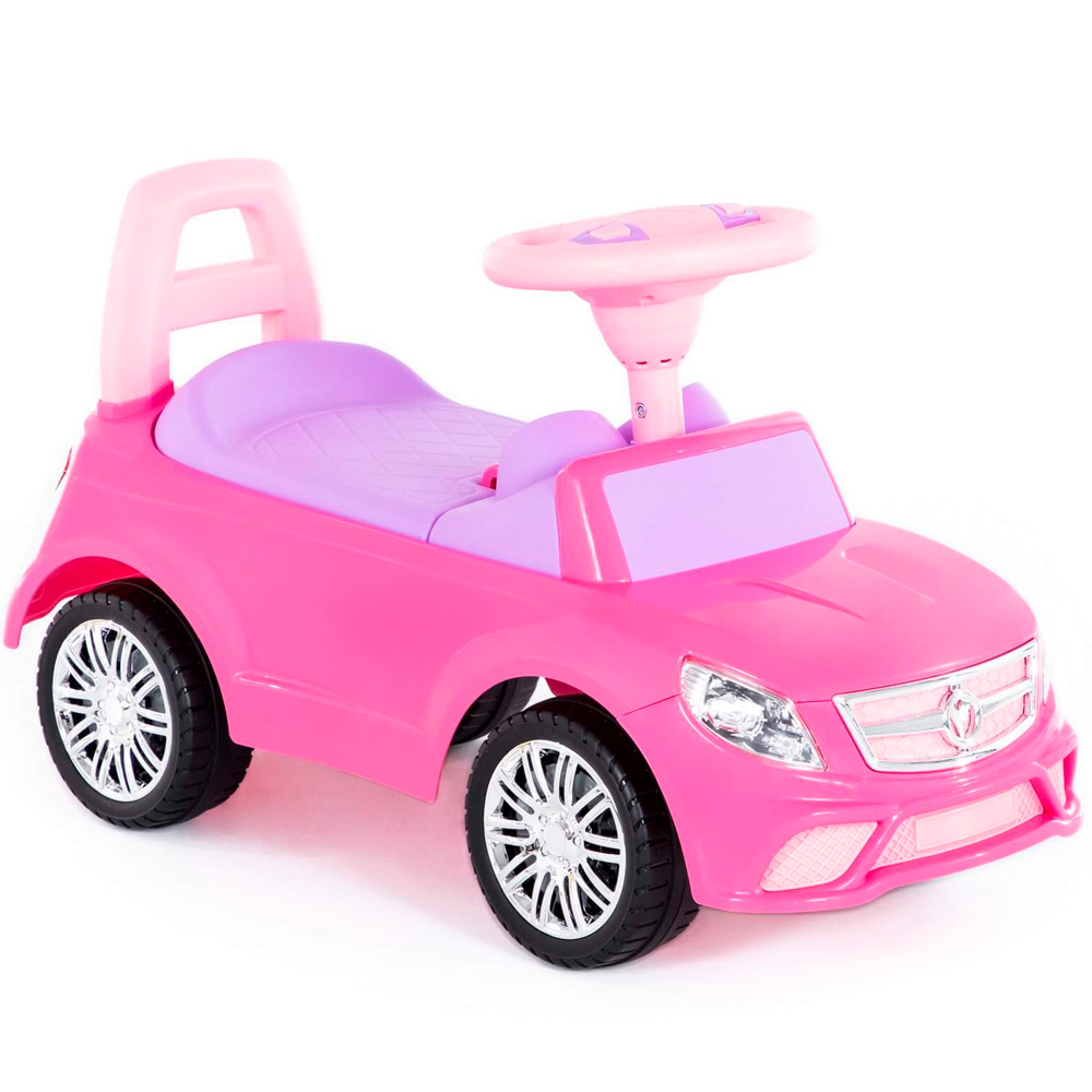 Каталка-автомобиль SuperCar №3 со звуковым сигналом розовая 84491 П-Е /1/
