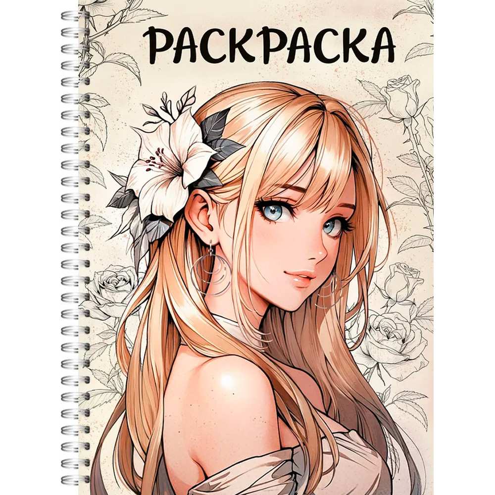Раскраска 978-5-378-35414-6 Антистресс. ДЕВУШКИ. Аниме девушка с цветком Раскраска 978-5-378-35414-6 Антистресс. ДЕВУШКИ. Аниме девушка с цветком