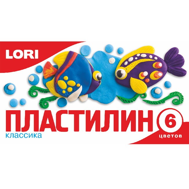 Пластилин 6 цв. Классика Пл-005 Lori