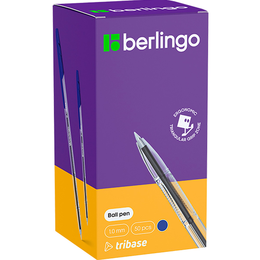Ручка шарик синий 1.0мм Tribase Orange СВр_10902 Berlingo Ручка шарик синий 1.0мм Tribase Orange СВр_10902 Berlingo