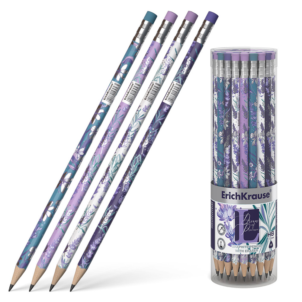 Карандаш ч/гр ® Lavender HB с ластиком 56956/Erich Krause/ Карандаш ч/гр ® Lavender HB с ластиком 56956/Erich Krause/