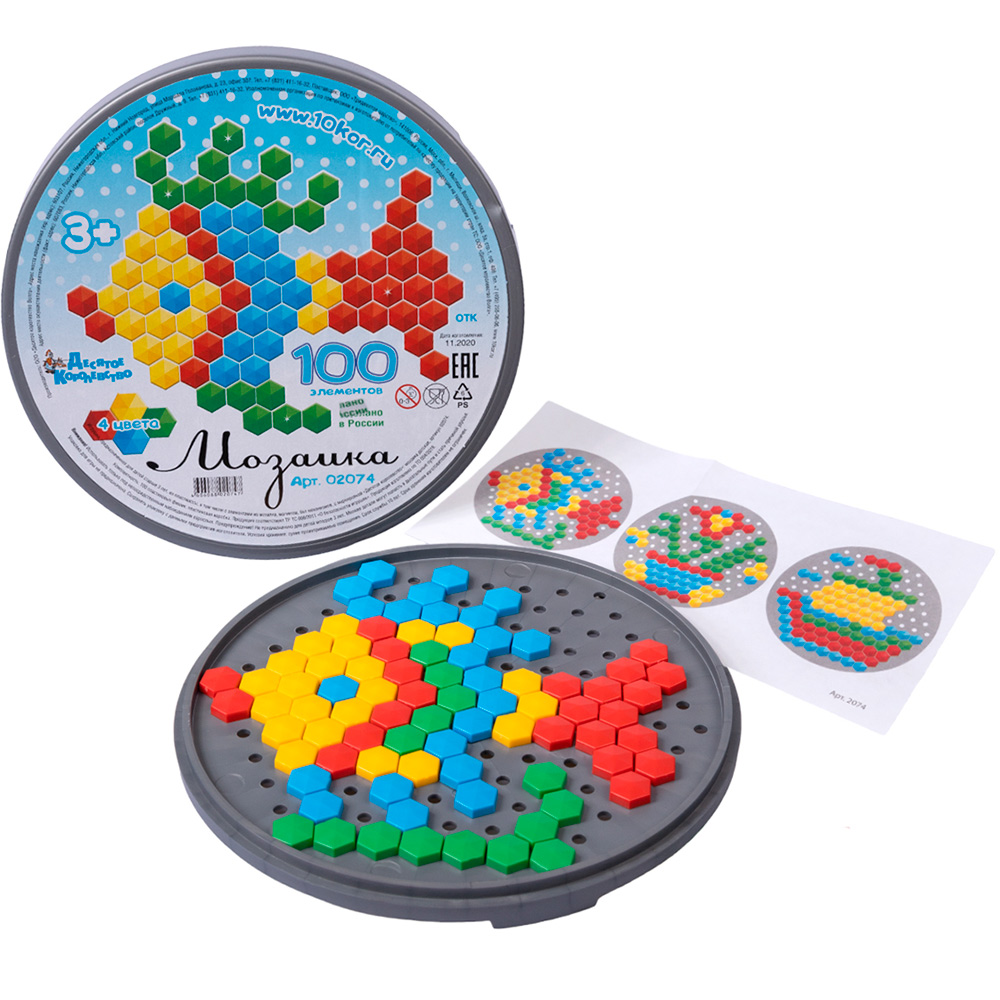 Мозаика 100 шестигранных фишек. 02074 Мозаика 100 шестигранных фишек. 02074