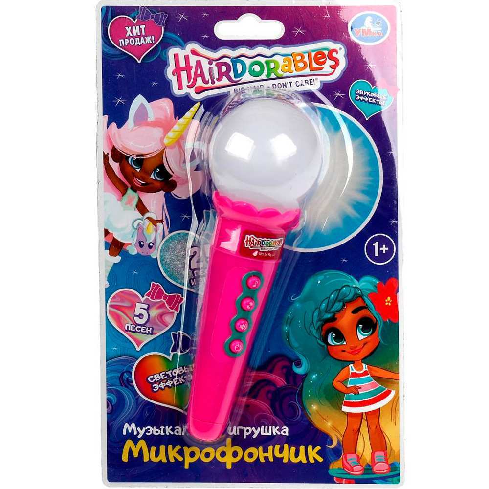 Микрофон 25 песен и звуков Hairdorable Умка HT569-R9