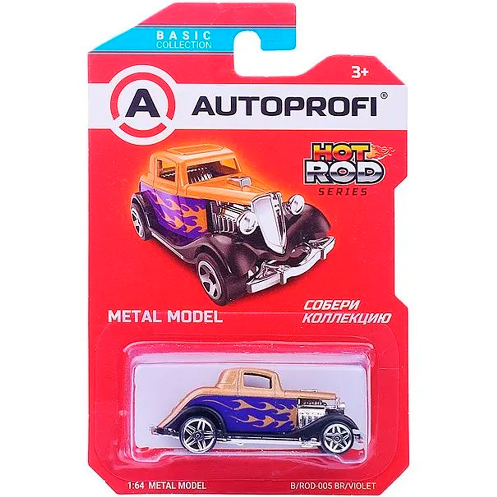 Модель 1:64 Серия HOT ROD CARS коричневый/фиолетовый B/ROD-005 BR/VIOLET Модель 1:64 Серия HOT ROD CARS коричневый/фиолетовый B/ROD-005 BR/VIOLET