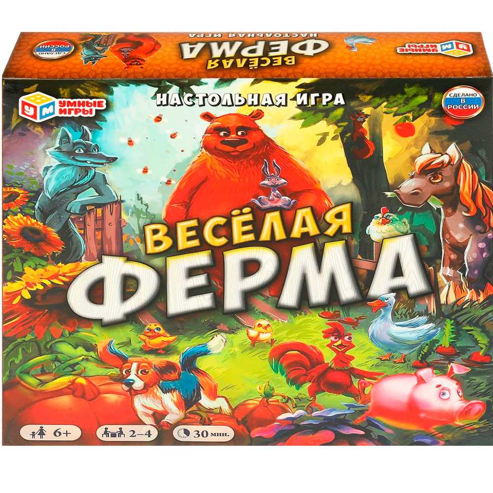 Игра Умка Весёлая ферма.Ходилка квадрат 40 карточек 4650250565154 /10/ Игра Умка Весёлая ферма.Ходилка квадрат 40 карточек 4650250565154 /10/