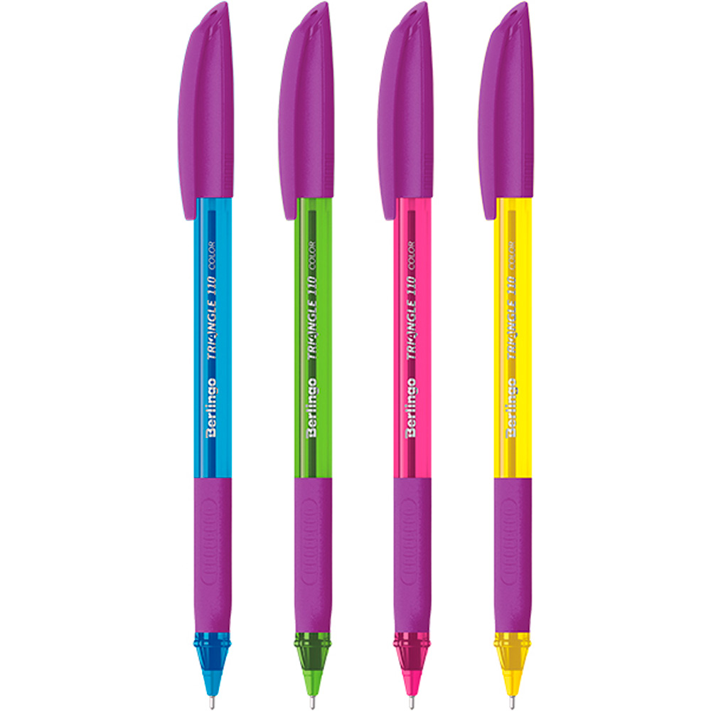 Ручка шарик синий 07мм Triangle 110 Color ассорти СBр_07115 Berlingo