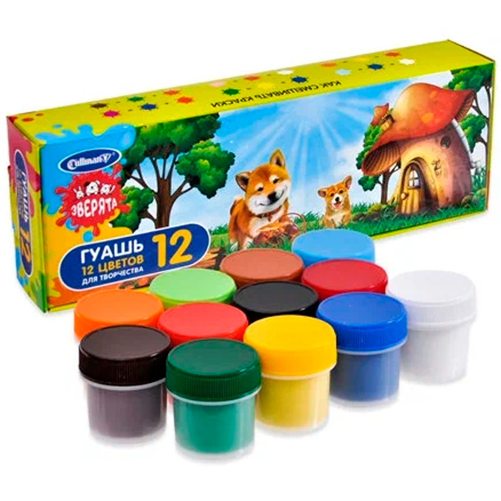 Гуашь 12 цв FORUM Office Collection KIDS Зверята FG-012-Z