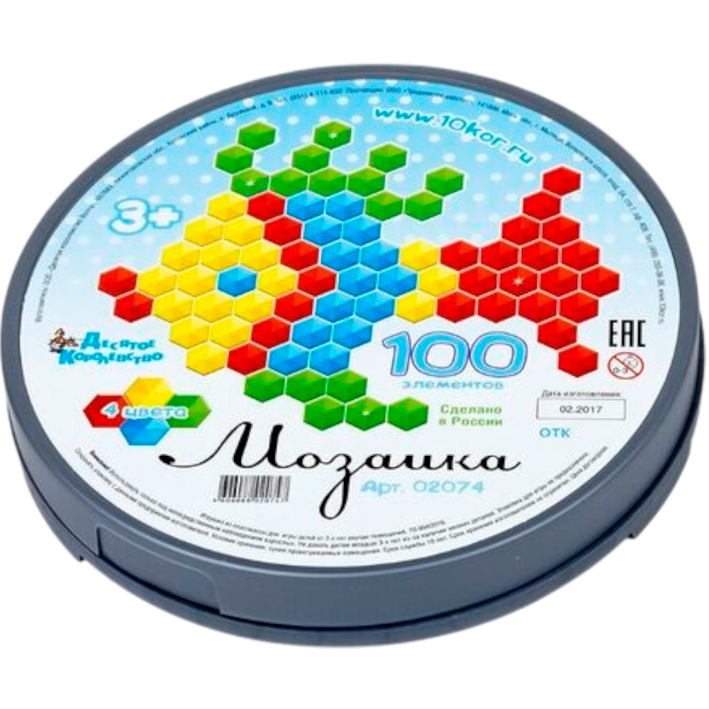 Мозаика 100 шестигранных фишек. 02074 Мозаика 100 шестигранных фишек. 02074