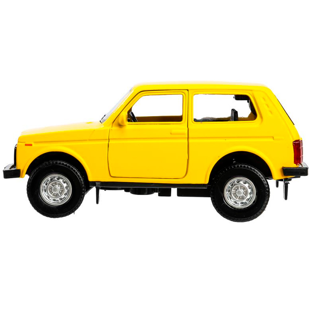 Модель LADA4X4-12-YE LADA 4х4 12 см, двери, багаж, инерц,  желтый Технопарк  в кор.