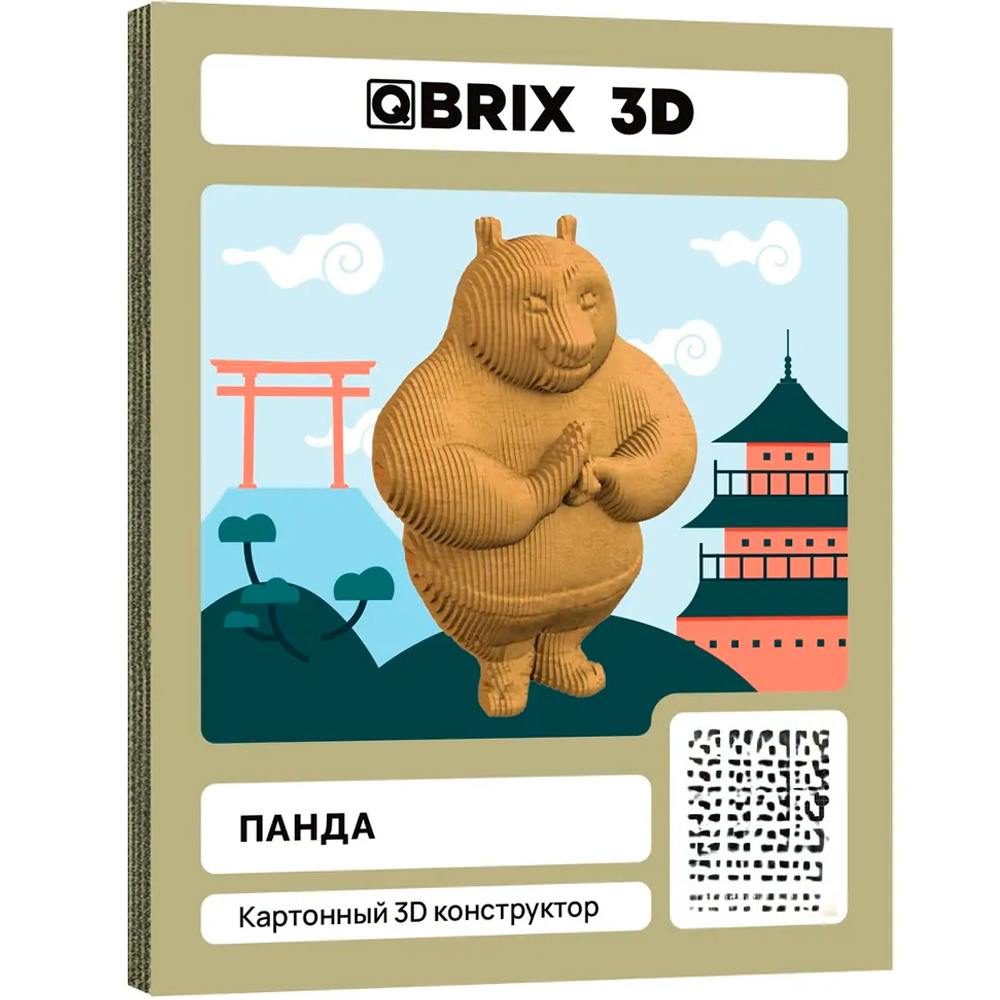 Конструктор Картонный 3D QBRIX Панда 20079