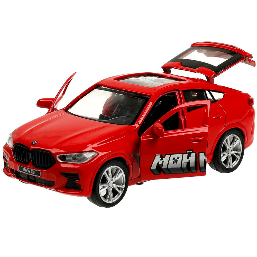 Модель X6-12-MW BMW X6 12 см, двер, багаж, инер, красный Технопарк  в коробке