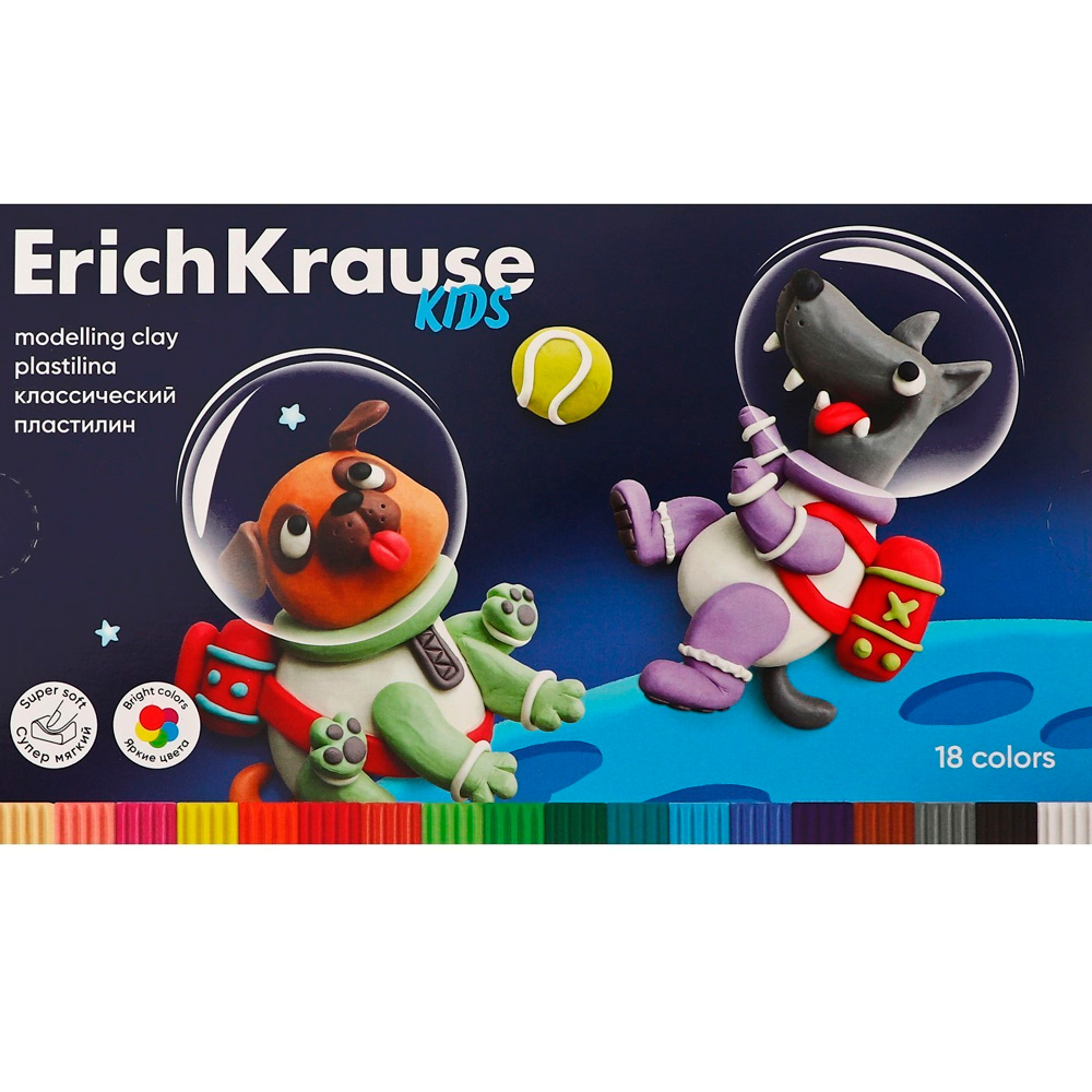 Пластилин 18 цв. со стеком Kids Space Animals 61334 /Erich Krause/. Пластилин 18 цв. со стеком Kids Space Animals 61334 /Erich Krause/.