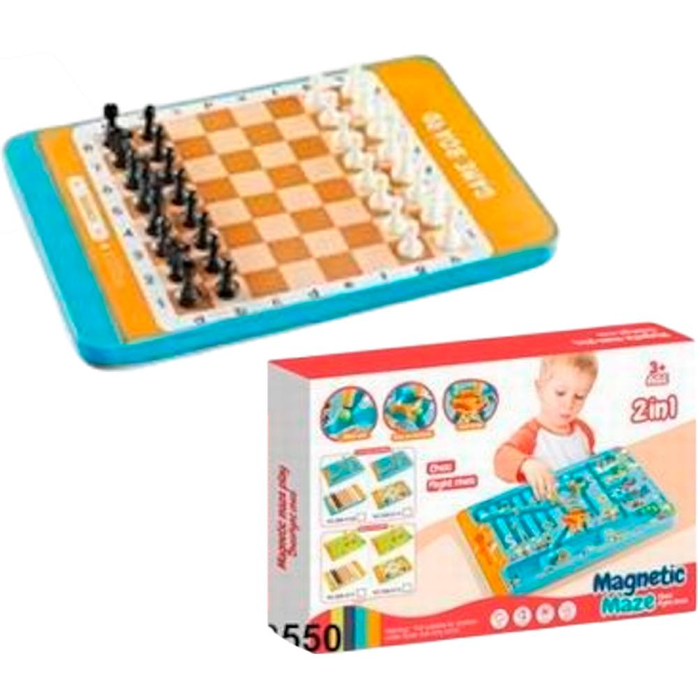 Игра наст. 898-9109 Магнитный лабиринт/ шахматы в кор.