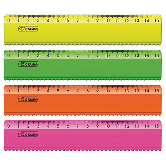 Линейка 15 см с волнистым краем 215525.