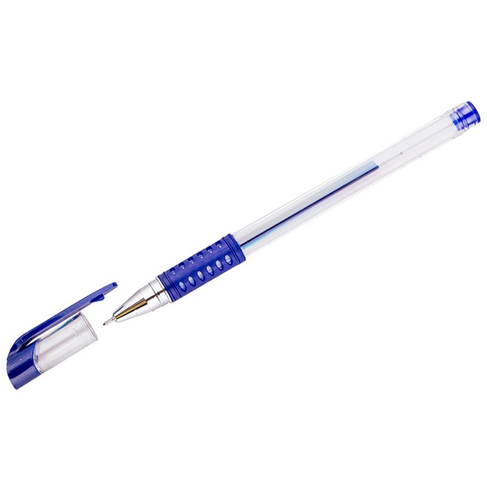 Ручка гелевая синяя OfficeSpace 0,5мм грип игольчатый стержень GP905BU_6600